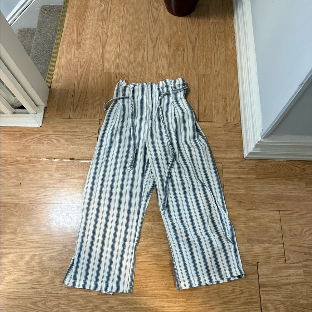 RACHEL Rachel Roy Blue and Cream Striped Pants